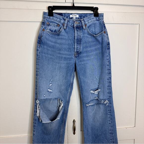 Re/Done Originals 90s Comfy Jean In Sunfaded Destroy 25 - Picture 3 of 7